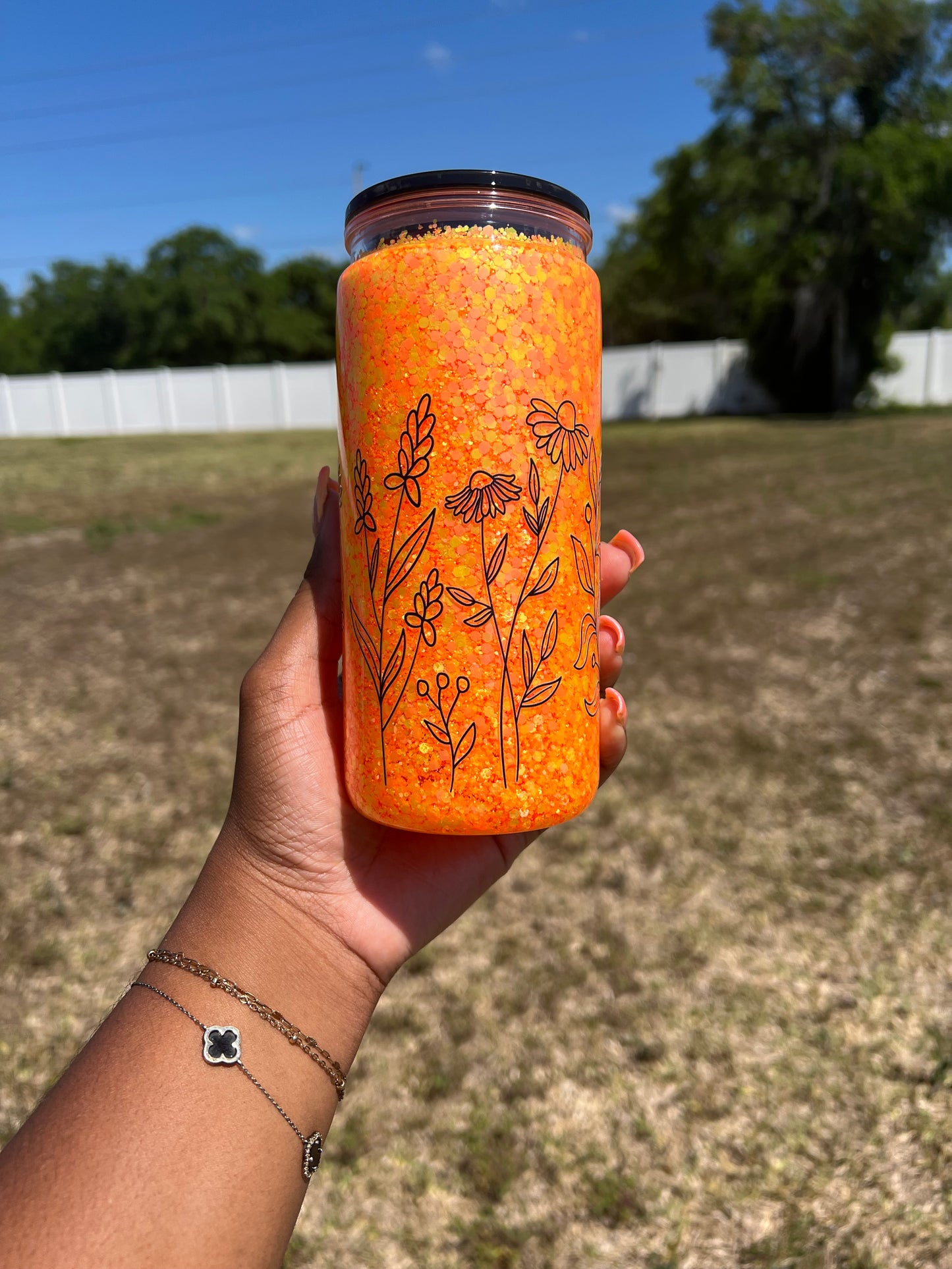Sunset Flowers Tumbler